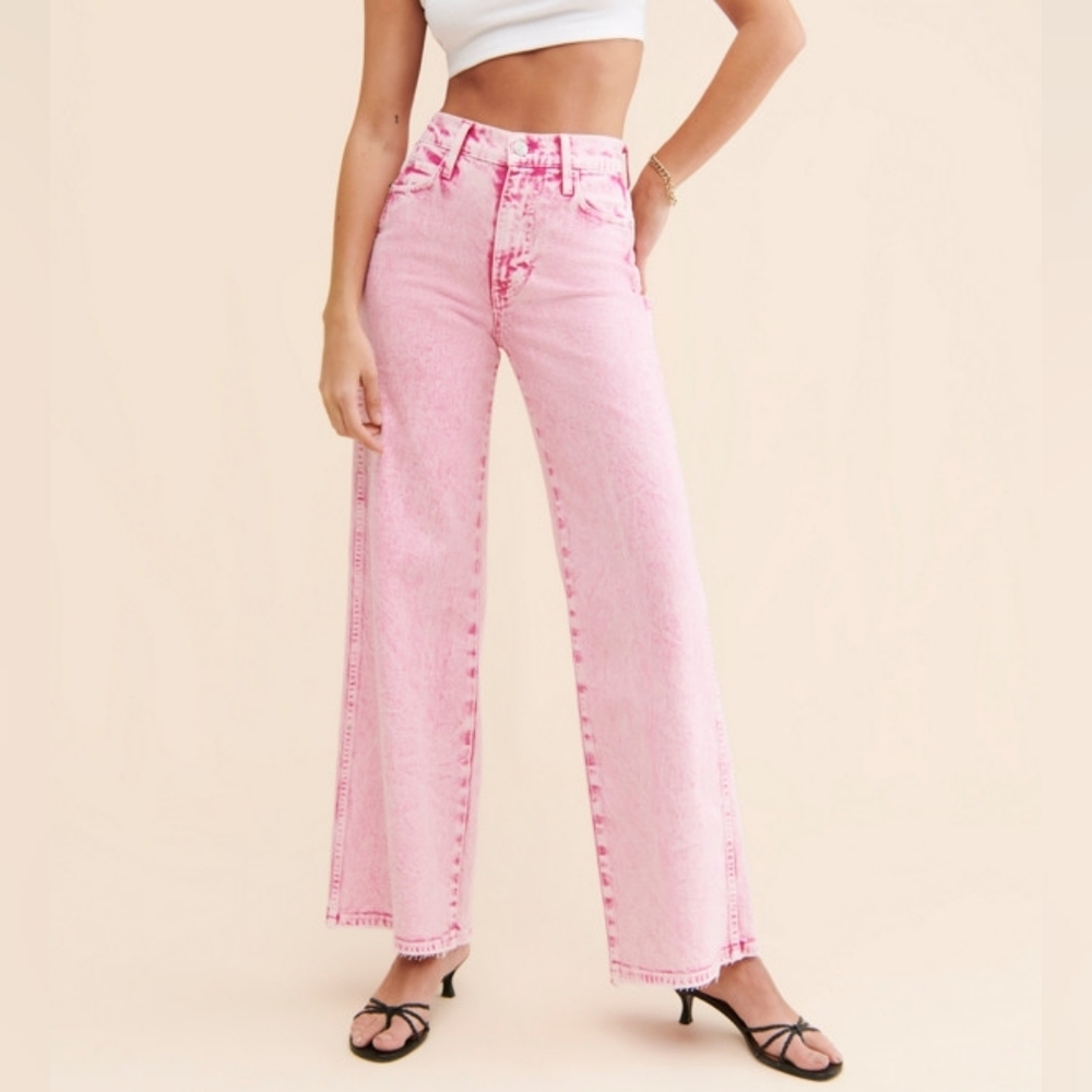 AMO Frida Wide Leg Jean Pink 🩷 Acid